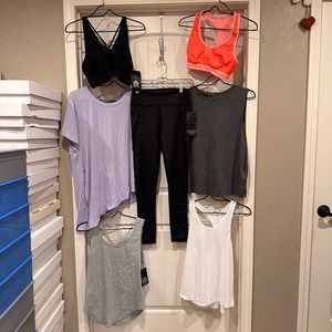 Lot of Yoga/exercise clothing.